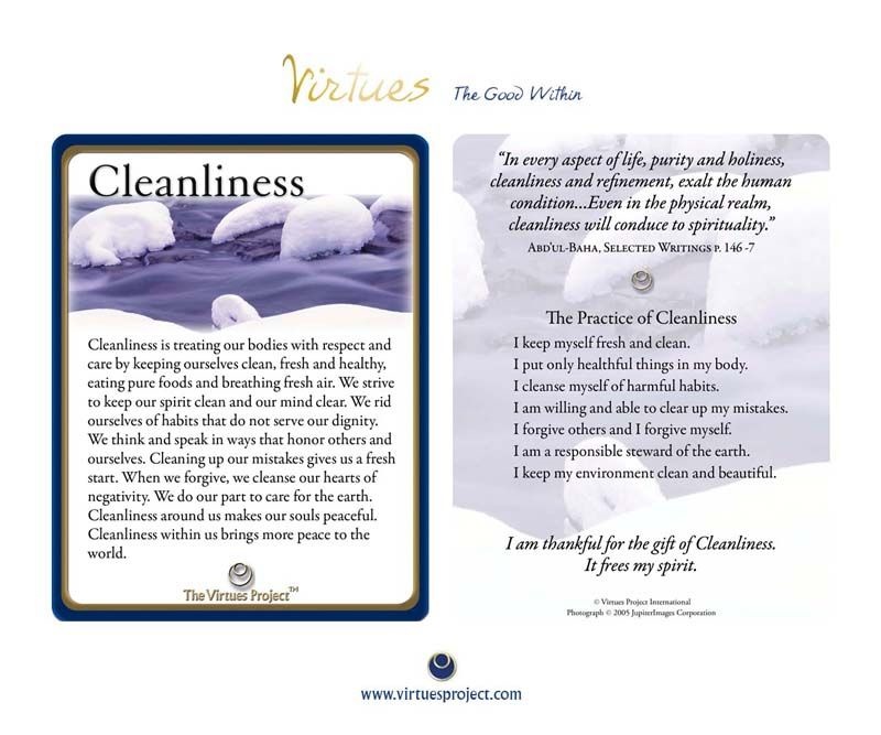 cleanliness virtues