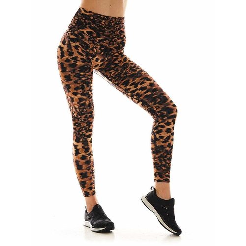 K-DEER Leopard Print Multi Color Pink Leggings Size 2X (Plus) - 68