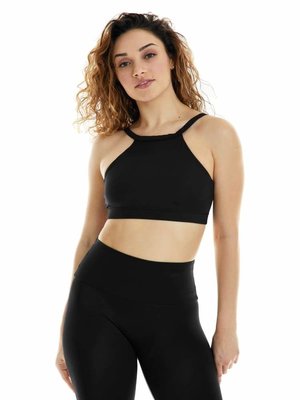 Yoga Sports Bra  K-DEER Criss Cross Sports Bra Black (removable