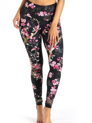 Pretty in Pink Eco-Friendly Women's Printed Yoga Leggings | Yoga Democracy