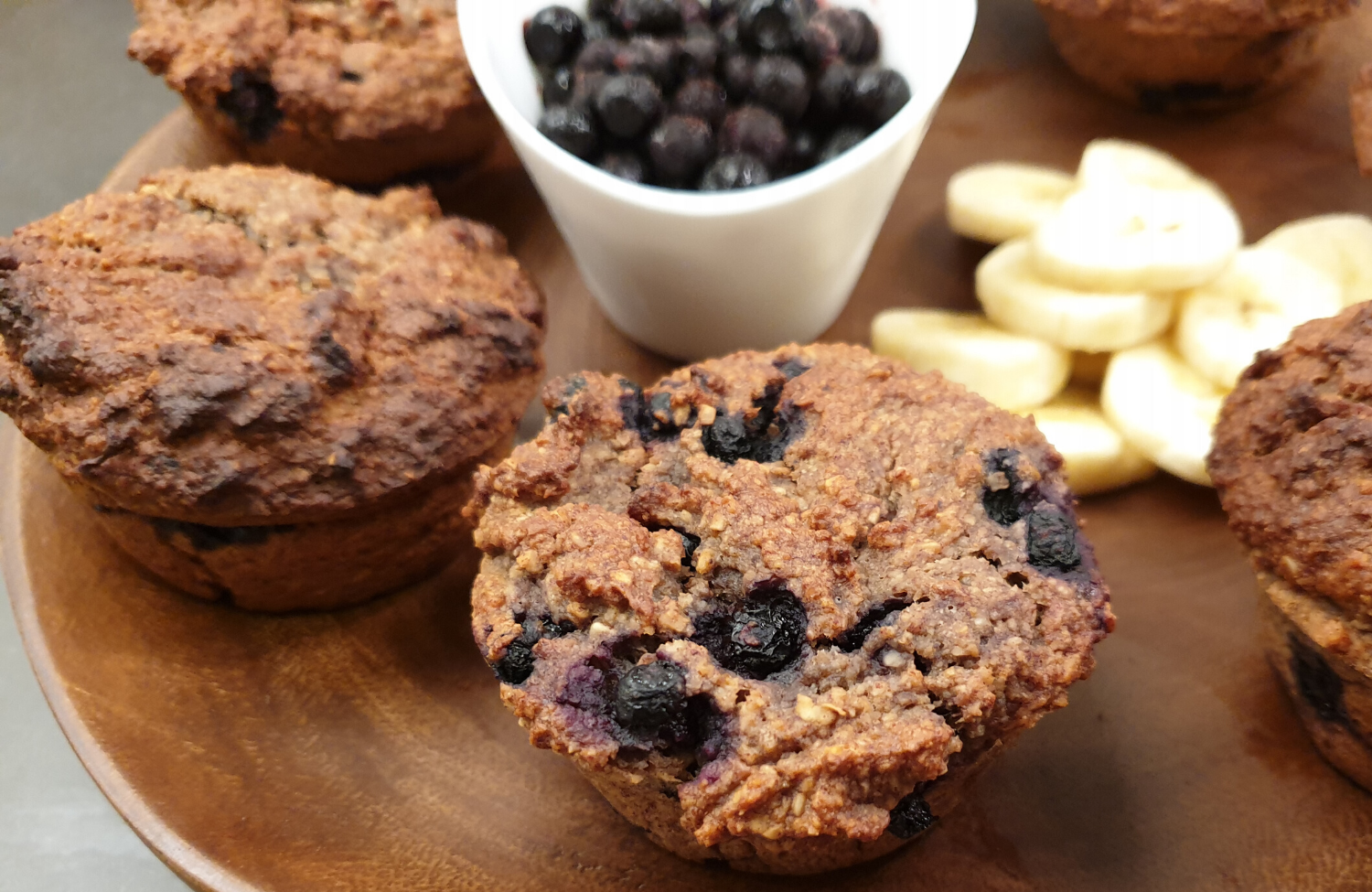 vegan blueberry bananenbrood muffin