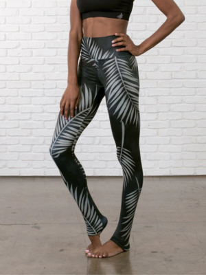 Werkshop Athleisure Leggings - Black Palms (XS/M/XL)