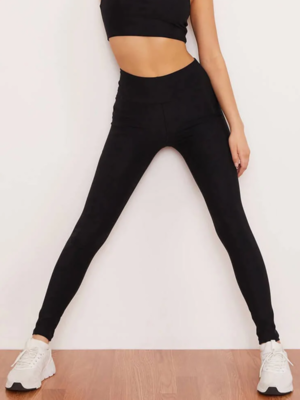 Wolven Wolves Crossover Pocket Legging - Onyx