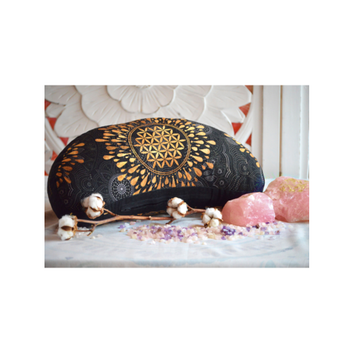 The Spirit of Om Spirit of Om Meditation Cushion Halfmoon Black/Gold