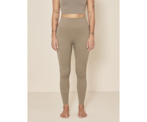 Ribbed Seamless High Waisted Leggings - Sand Beige