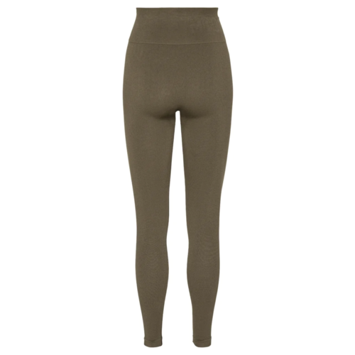 Sage Khaki Ribbed Waistband Cotton Leggings