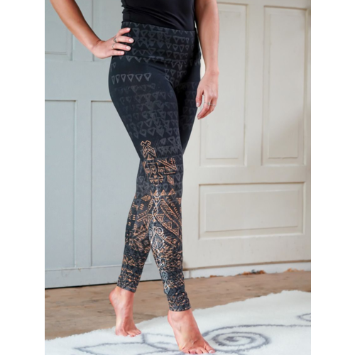 The Spirit of Om Spirit of Om - Yoga Leggings - Buddhi Black-Beige