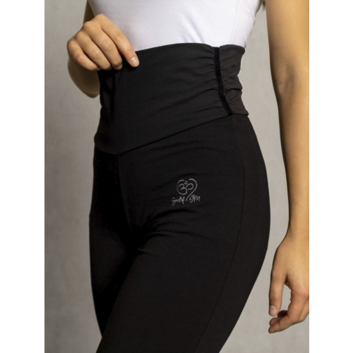 The Spirit of Om Spirit of Om - Yoga Pants with Foldable Waistband - Black