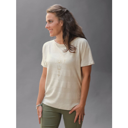 The Spirit of Om Shirt Women Beige Melange Gold (S/M/L)