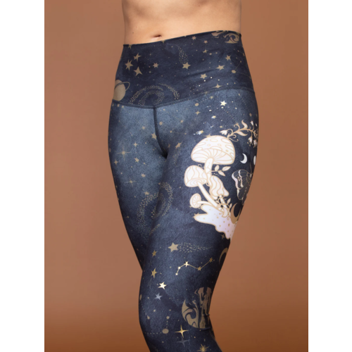 Niyama Sol Niyama Sol Barefoot Legging - Shroom Galaxy with Gold Foil