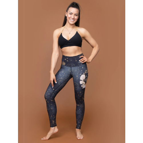 Niyama Sol Niyama Sol Barefoot Legging - Shroom Galaxy with Gold Foil