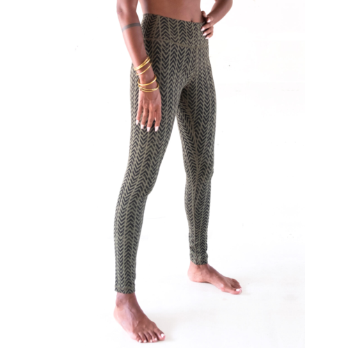 Offrandes Offrandes Chevron Yoga Legging Biologisch Katoen - Green