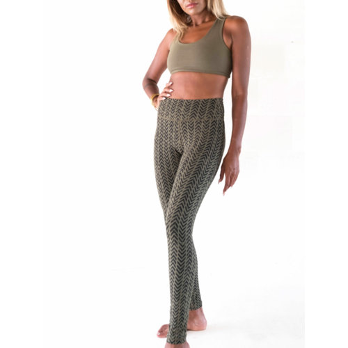 Offrandes Offrandes Chevron Yoga Legging Biologisch Katoen - Green