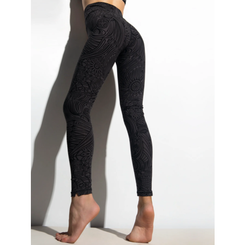 Funky Simplicity Funky Simplicity - High Waist Leggings - Black Grey Tribal Eagle