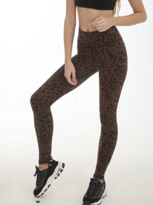 Funky Simplicity Jaguar Brown - Super High Waist Leggings (S/M/L)