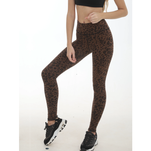 Funky Simplicity Jaguar Brown - Super High Waist Leggings (S/M/L)