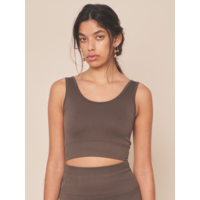 Soft Rib Seamless Crop Top - Storm (XS/S/M)