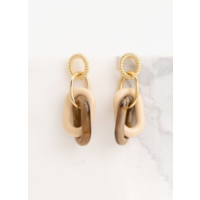 Hoops goud small strass