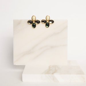 Souvenirs de pomme Loulou Studs Green Mix Earrings