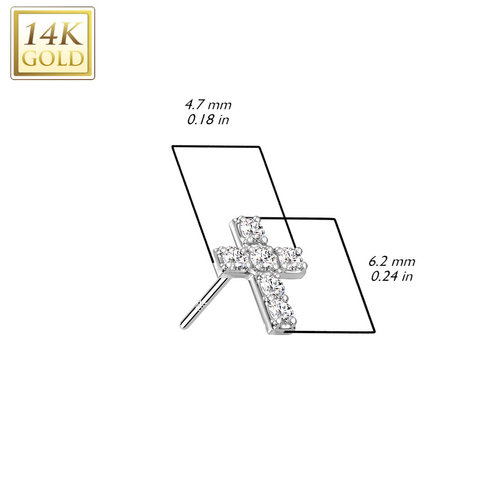 White Gold Zirkonia Cross