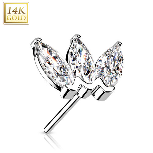 White Gold Marquise Zirkonia Trio