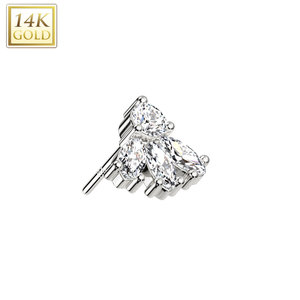 Piercing white gold 14kt