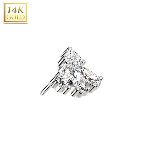 Piercing white gold 14kt