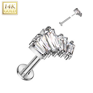 Piercing white gold 14kt