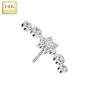 Piercing white gold 14kt