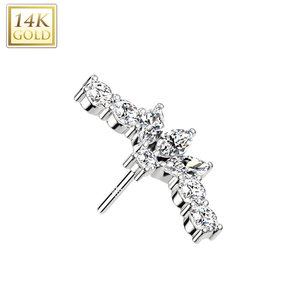 Piercing white gold 14kt