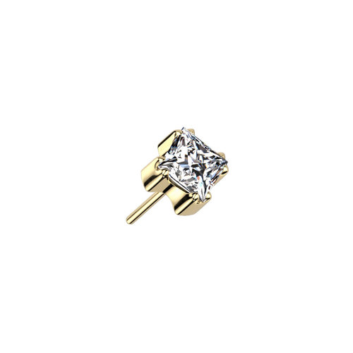 Piercing  Titanium Square Diamond Gold Small