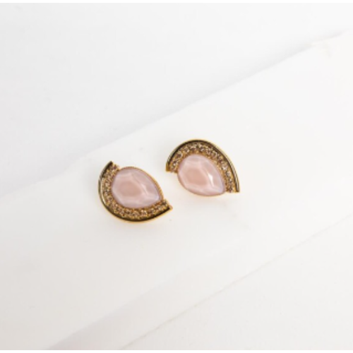 Souvenirs de pomme Nora Nude Strass Stud Earrings