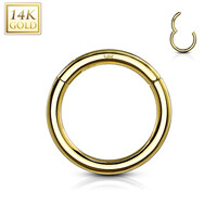 High Quality Precision 14 Karat Solid Yellow Gold Hinged Segment Rings 8mm