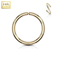 14Kt. Gold Bendable Hoop Rings For Ear Cratilage, Septum, Eyebrow, Nose and More Dia 6mm