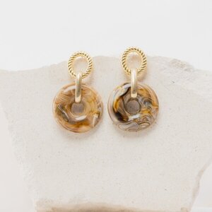 Souvenirs de pomme Lilian Caramel Gold Statement Earrings