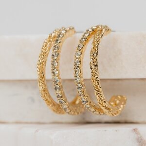 Souvenirs de pomme Elodie Black Diamonds Double Hoops