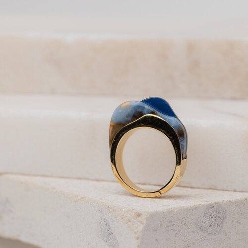 Souvenirs de pomme Gisele Blue Mix Acetate Ring