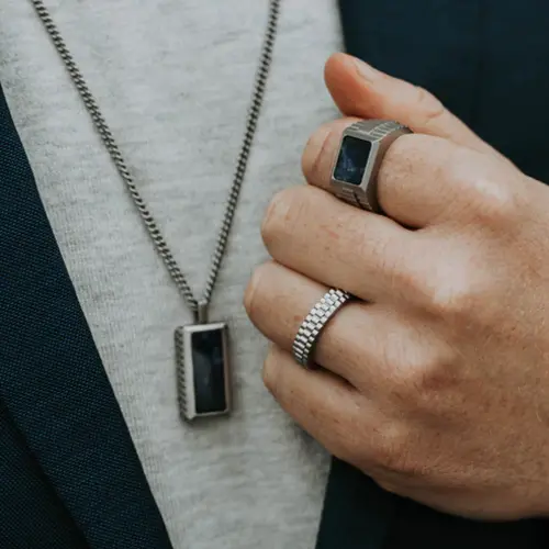 Steel & Barnett Hudson Gemstone Ring Silver & Sodalite