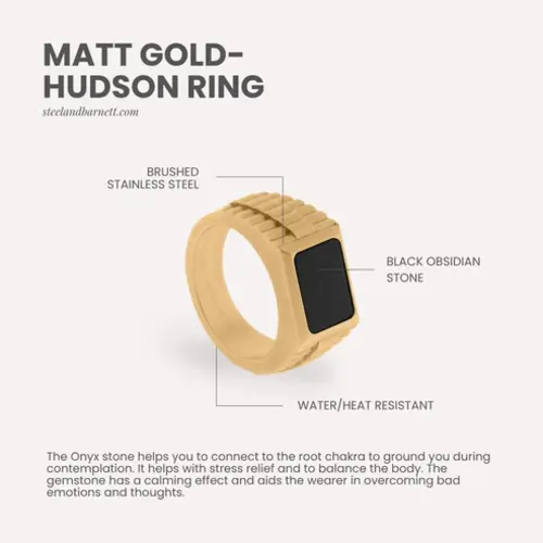 Steel & Barnett Hudson Gemstone Ring 18K Gold/Black Onyx