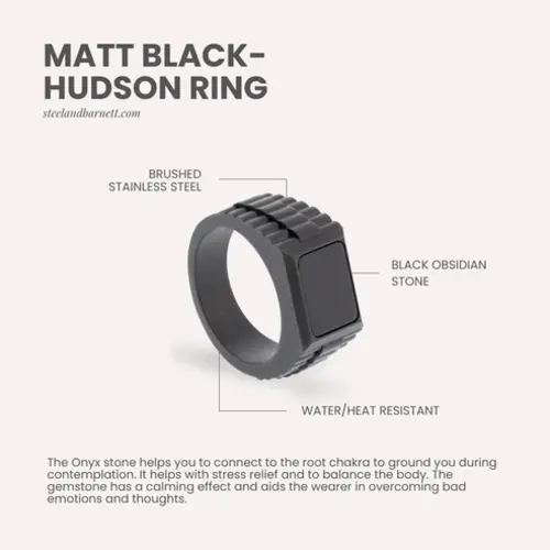 Steel & Barnett Hudson Gemstone Ring 18K Gold/Black Onyx - Copy