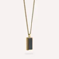 Hatton Gemstone Necklace 18K Gold/Black Onyx Adjustable 60-70cm/24-28'