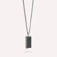Hatton Gemstone Necklace Black/Black Onyx Adjustable 60-70cm/24-28'