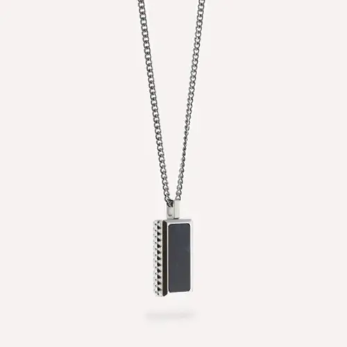 Steel & Barnett Hatton Gemstone Necklace Black/Black Onyx Adjustable 60-70cm/24-28'