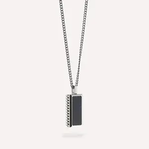 Steel & Barnett Minimal Chain Necklace Black Adjustable 50-60cm/20-24'