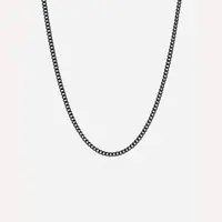 Minimal Chain Necklace Black Adjustable 50-60cm/20-24'