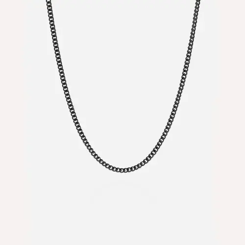 Steel & Barnett Minimal Chain Necklace Black Adjustable 50-60cm/20-24'