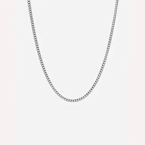 Steel & Barnett Minimal Chain Necklace Silver Adjustable 50-60cm/20-24'