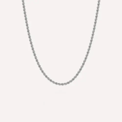 Steel & Barnett Helix Chain Necklace Silver Adjustable 50-60cm/20-24'