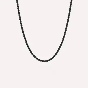 Steel & Barnett Helix Chain Necklace Black Adjustable 50-60cm/20-24'