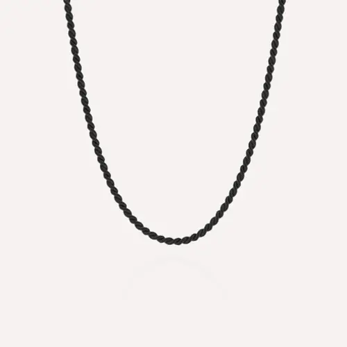 Steel & Barnett Helix Chain Necklace Black Adjustable 50-60cm/20-24'